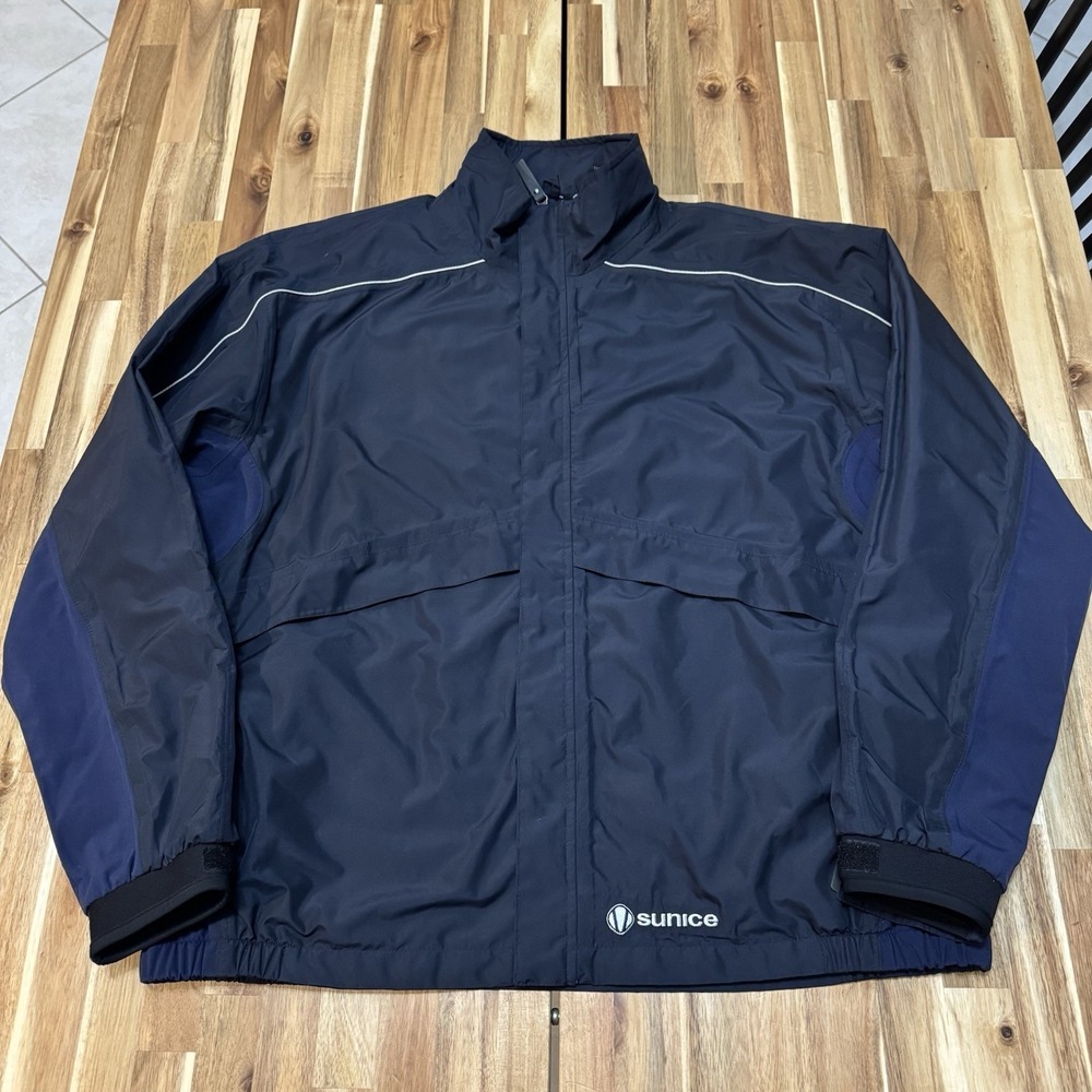 Sunice Typhoon Jacket XL Jacket Blue Full Zip Windbreaker Softshell Golf Snap